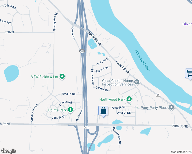 map of restaurants, bars, coffee shops, grocery stores, and more near 19 Red Cedar Trail in Otsego