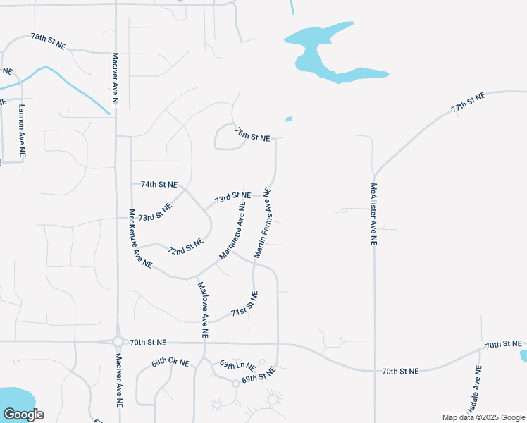 map of restaurants, bars, coffee shops, grocery stores, and more near 7279 Martin Farms Avenue Northeast in Otsego