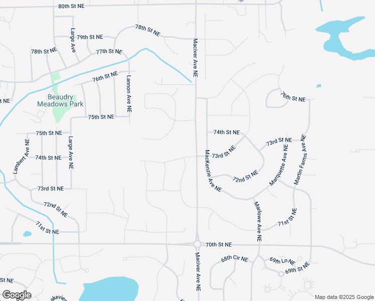map of restaurants, bars, coffee shops, grocery stores, and more near 11974 73rd Street Northeast in Otsego