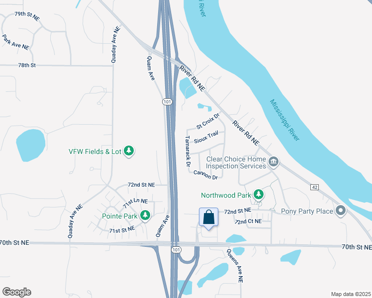 map of restaurants, bars, coffee shops, grocery stores, and more near 19 Red Cedar Trail in Otsego