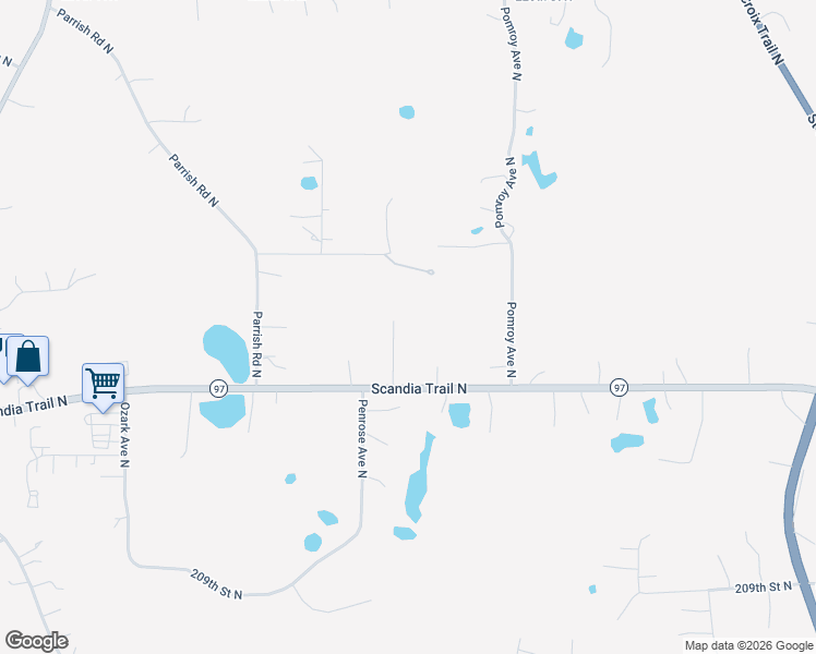 map of restaurants, bars, coffee shops, grocery stores, and more near 15570 Scandia Trail North in Scandia