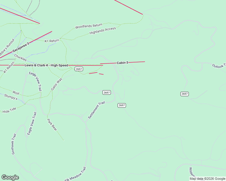 map of restaurants, bars, coffee shops, grocery stores, and more near Settlement Trail in Big Sky