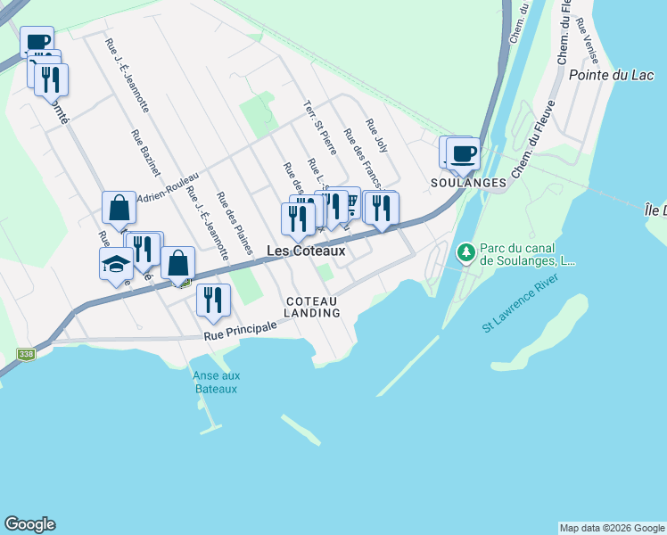 map of restaurants, bars, coffee shops, grocery stores, and more near 84 Rue des Bouleaux in Les Coteaux