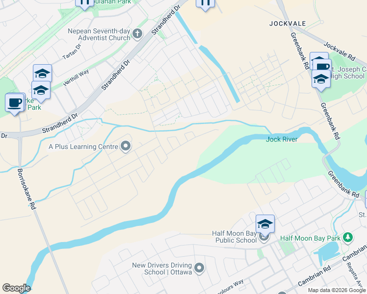 map of restaurants, bars, coffee shops, grocery stores, and more near 517 Elation Heights in Ottawa