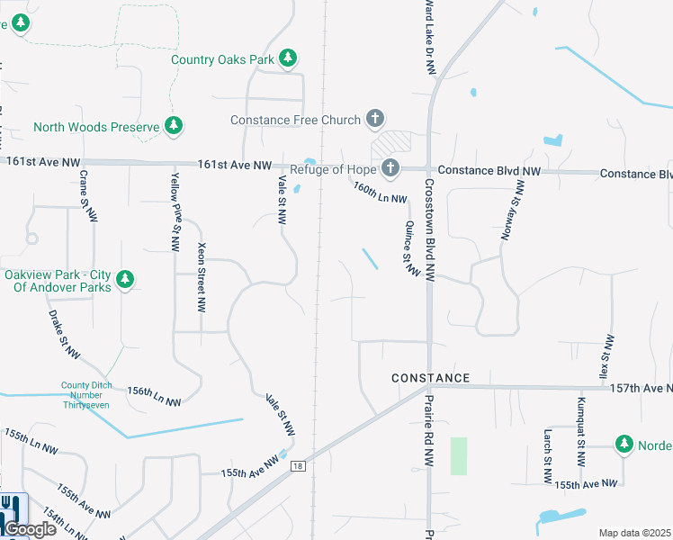 map of restaurants, bars, coffee shops, grocery stores, and more near 15929 Sycamore Street Northwest in Andover