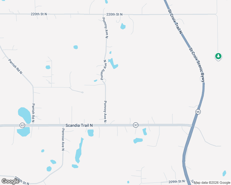 map of restaurants, bars, coffee shops, grocery stores, and more near 21455 Pomroy Avenue North in Scandia