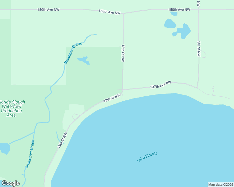 map of restaurants, bars, coffee shops, grocery stores, and more near 13601 13th Street Northwest in Spicer