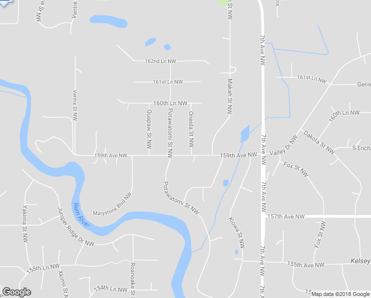 map of restaurants, bars, coffee shops, grocery stores, and more near 4643 159th Avenue Northwest in Andover