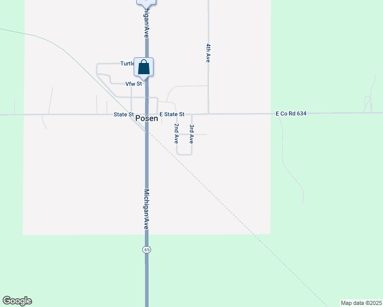 map of restaurants, bars, coffee shops, grocery stores, and more near 11499 3rd Avenue in Posen