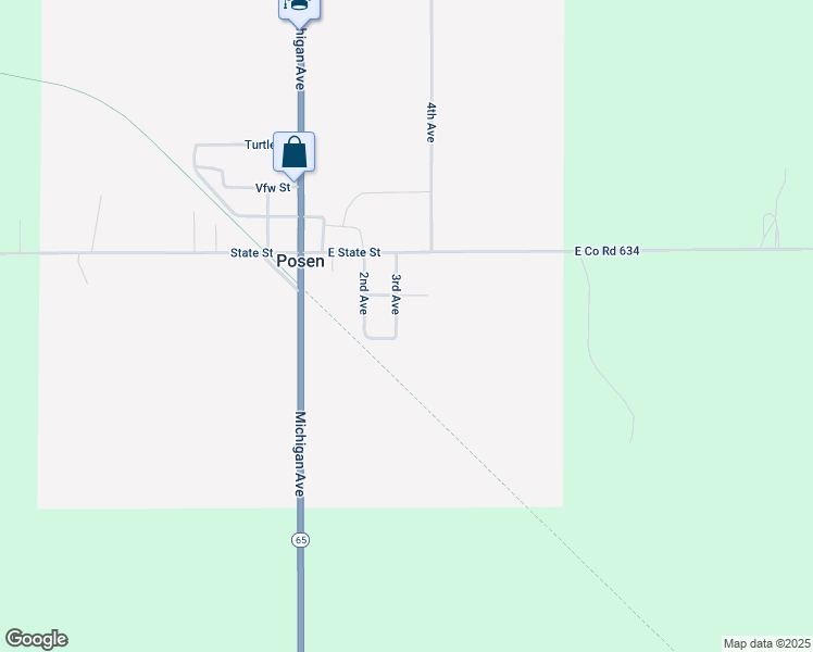 map of restaurants, bars, coffee shops, grocery stores, and more near 11499 3rd Avenue in Posen