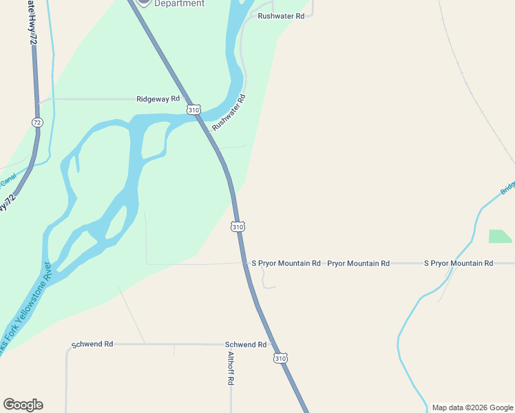 map of restaurants, bars, coffee shops, grocery stores, and more near 2356 U.S. 310 in Bridger