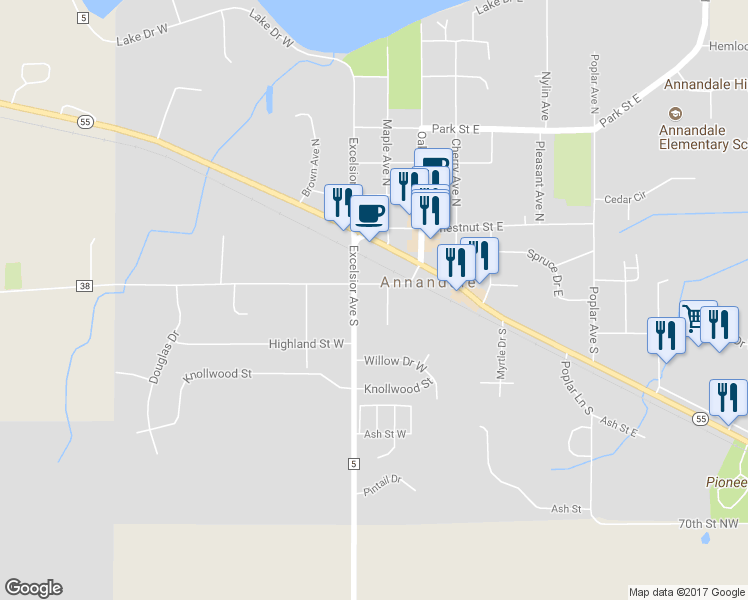 map of restaurants, bars, coffee shops, grocery stores, and more near 151 Harrison Street West in Annandale