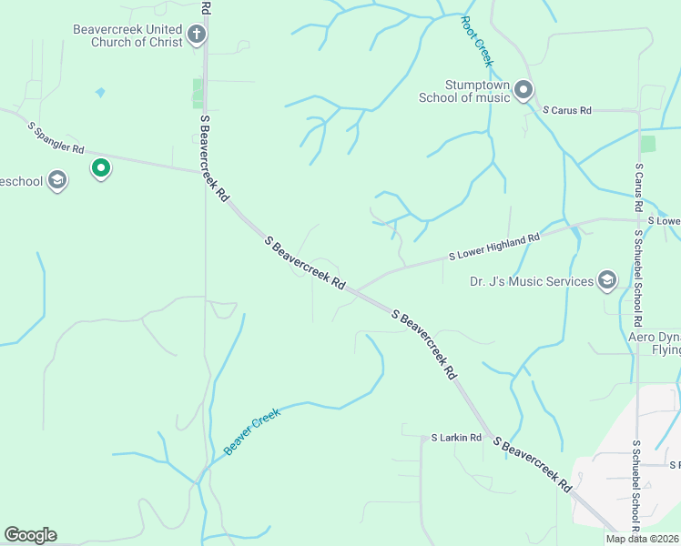 map of restaurants, bars, coffee shops, grocery stores, and more near 23860 South Beavercreek Road in Beavercreek
