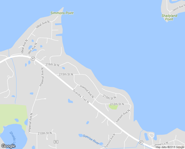 map of restaurants, bars, coffee shops, grocery stores, and more near 8560 215th Street North in Forest Lake