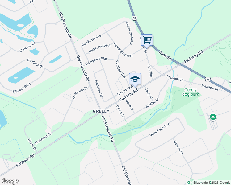 map of restaurants, bars, coffee shops, grocery stores, and more near 7019 Cosgrove Avenue in Ottawa