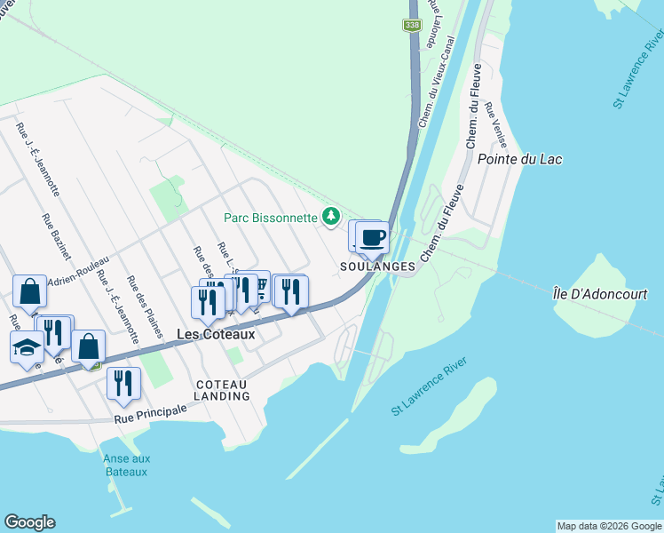 map of restaurants, bars, coffee shops, grocery stores, and more near 12 Rue Loiselle in Les Coteaux