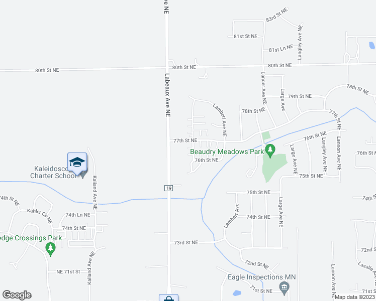 map of restaurants, bars, coffee shops, grocery stores, and more near 7645 Lachman Avenue Northeast in Otsego