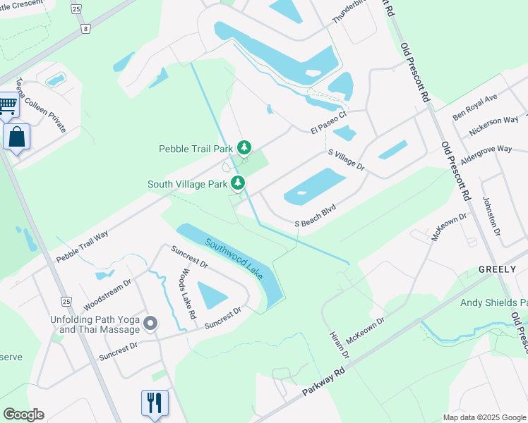 map of restaurants, bars, coffee shops, grocery stores, and more near 1266 South Beach Boulevard in Ottawa