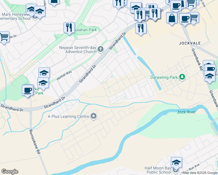map of restaurants, bars, coffee shops, grocery stores, and more near Affinity Private in Ottawa