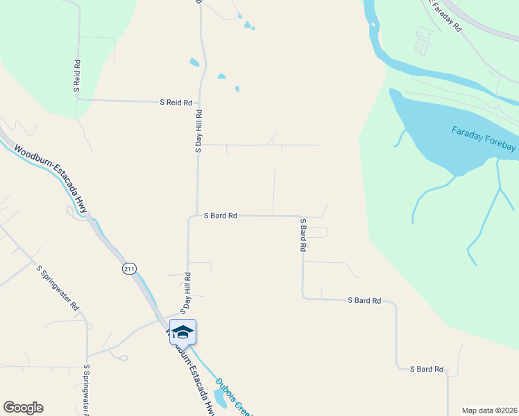 map of restaurants, bars, coffee shops, grocery stores, and more near 23750 South Bard Road in Estacada