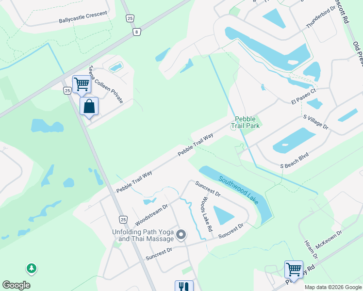 map of restaurants, bars, coffee shops, grocery stores, and more near 6755 Pebble Trail Way in Ottawa