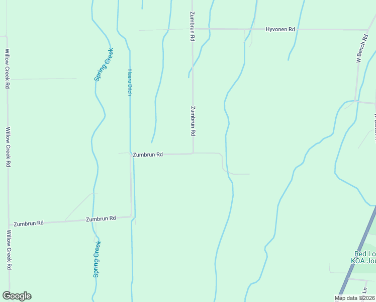 map of restaurants, bars, coffee shops, grocery stores, and more near Zumbrun Road in Roberts