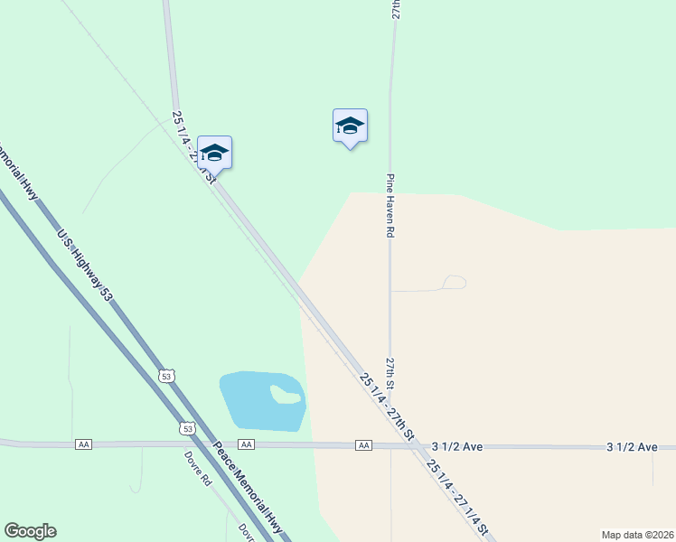 map of restaurants, bars, coffee shops, grocery stores, and more near 392 27th Street in New Auburn