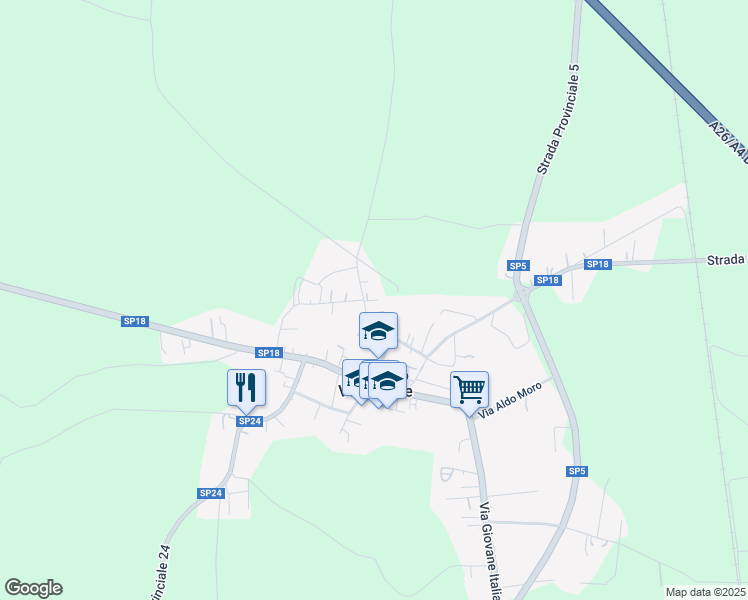map of restaurants, bars, coffee shops, grocery stores, and more near 47 Via Gerardo Salis in Asigliano Vercellese