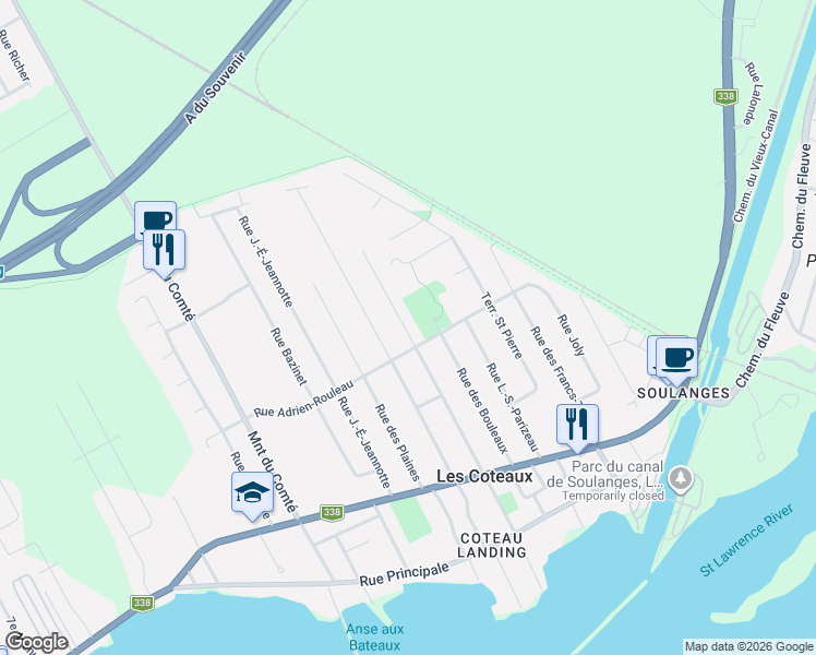 map of restaurants, bars, coffee shops, grocery stores, and more near 257 Rue des Saules in Les Coteaux