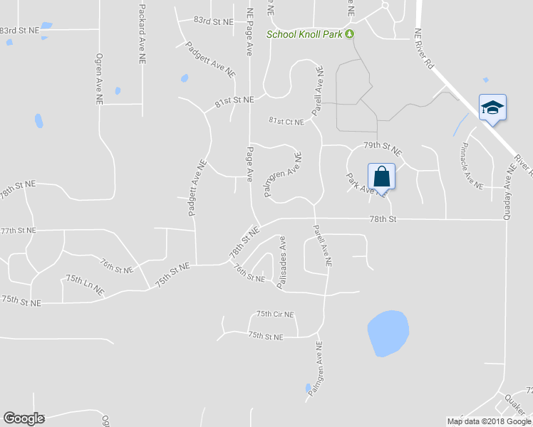 map of restaurants, bars, coffee shops, grocery stores, and more near 7847 Palmgren Avenue Northeast in Elk River