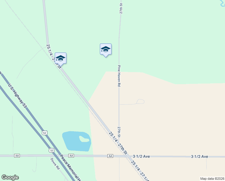 map of restaurants, bars, coffee shops, grocery stores, and more near 392 27th Street in New Auburn