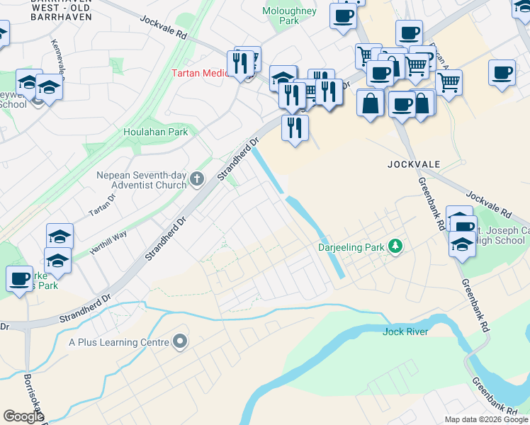 map of restaurants, bars, coffee shops, grocery stores, and more near 707 Cashmere Terrace in Ottawa