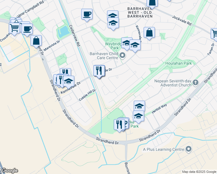 map of restaurants, bars, coffee shops, grocery stores, and more near in Ottawa