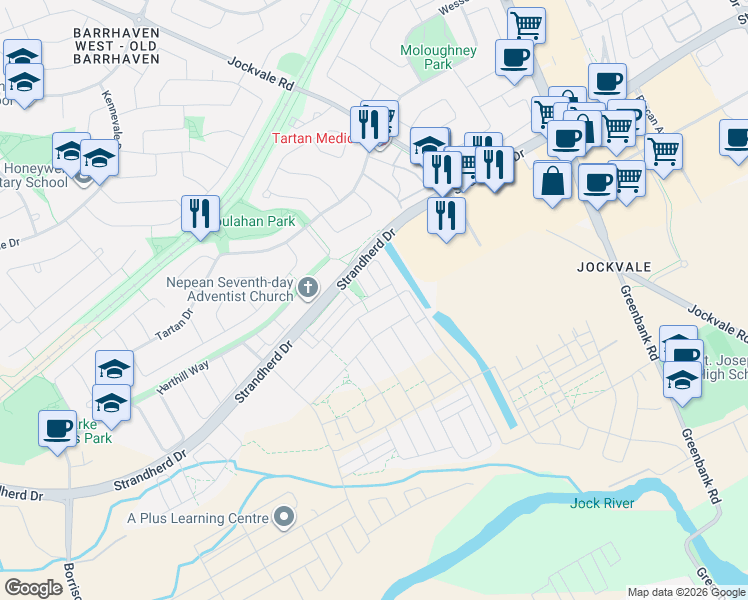 map of restaurants, bars, coffee shops, grocery stores, and more near in Ottawa