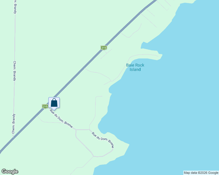 map of restaurants, bars, coffee shops, grocery stores, and more near 34 Chemin De la Baie Rock Island in Lac-Brome