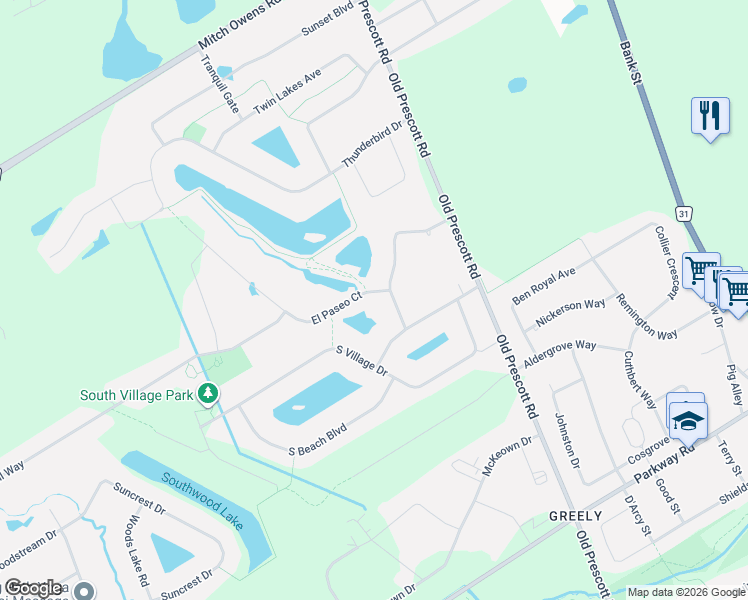 map of restaurants, bars, coffee shops, grocery stores, and more near 6881 Sparkling Lake Way in Greely