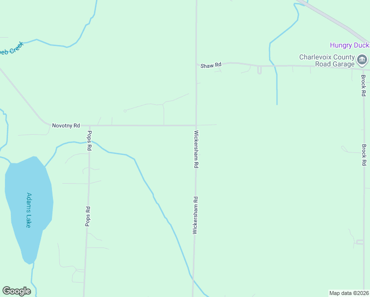 map of restaurants, bars, coffee shops, grocery stores, and more near 12500-12622 Novotny Road in Charlevoix