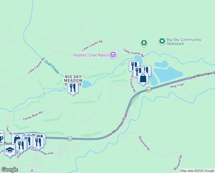 map of restaurants, bars, coffee shops, grocery stores, and more near 3327 Black Otter Road in Gallatin Gateway