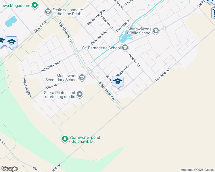 map of restaurants, bars, coffee shops, grocery stores, and more near in Ottawa