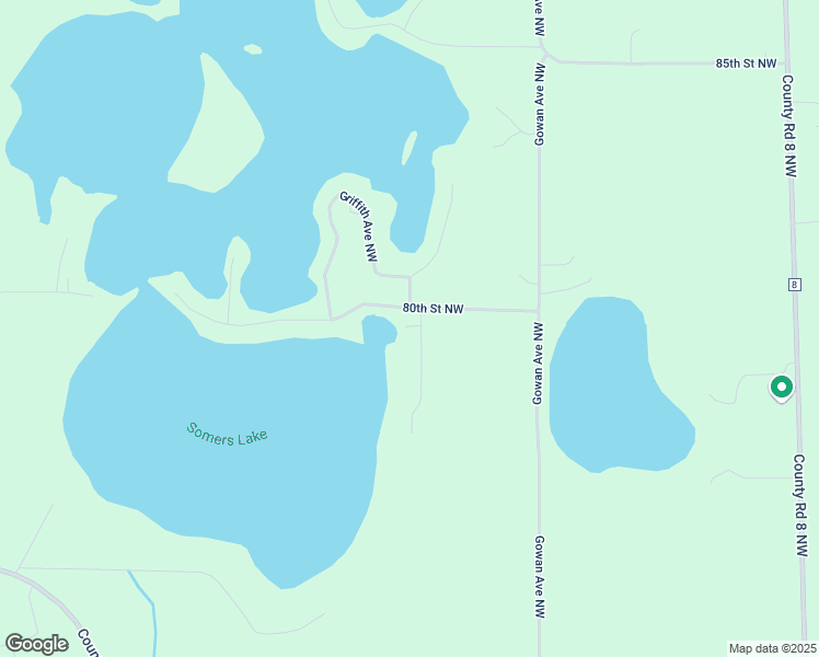 map of restaurants, bars, coffee shops, grocery stores, and more near 7955 Greer Avenue Northwest in Maple Lake