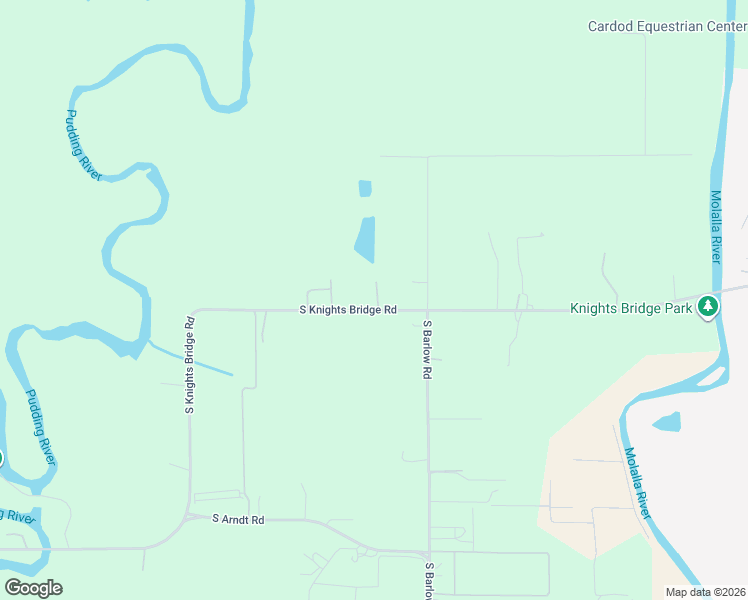 map of restaurants, bars, coffee shops, grocery stores, and more near 6869 South Knights Bridge Road in Canby