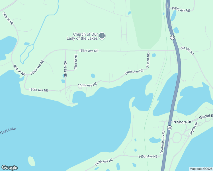 map of restaurants, bars, coffee shops, grocery stores, and more near 6455 150th Avenue Northeast in Spicer