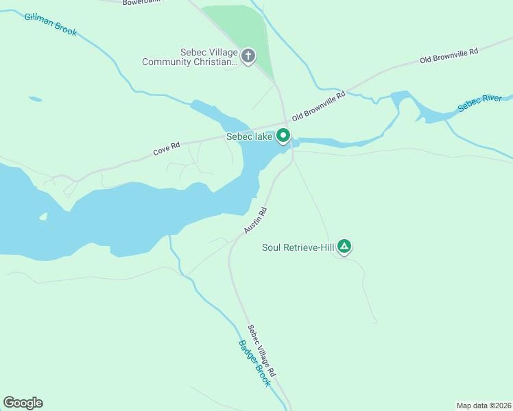 map of restaurants, bars, coffee shops, grocery stores, and more near 629 Austin Road in Sebec