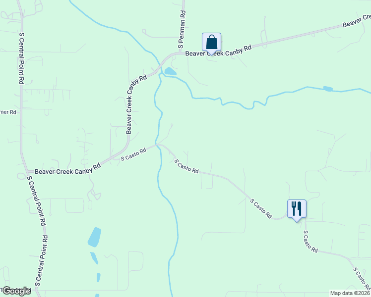 map of restaurants, bars, coffee shops, grocery stores, and more near 12247 South Casto Road in Oregon City