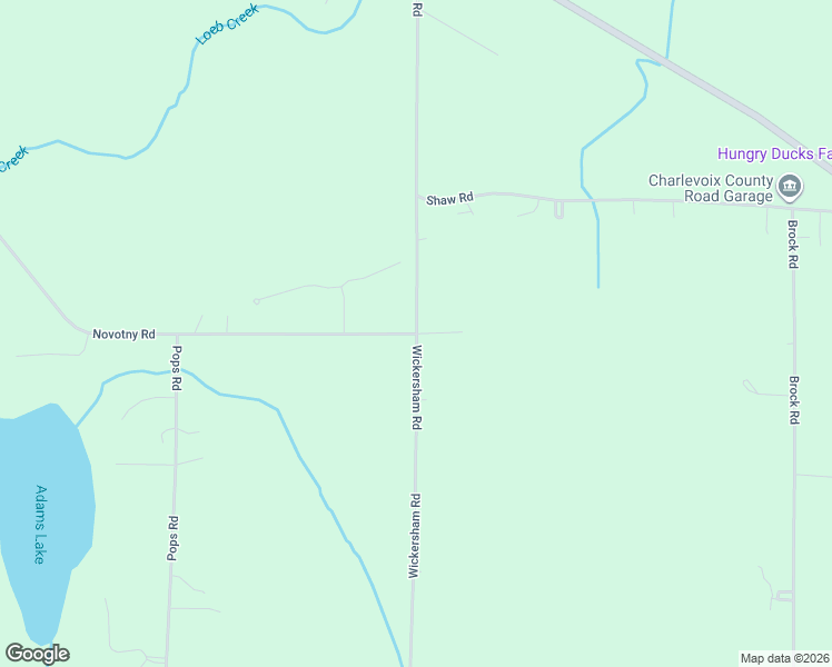 map of restaurants, bars, coffee shops, grocery stores, and more near 12500 Novotny Road in Charlevoix