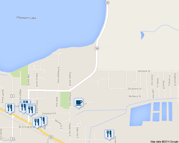 map of restaurants, bars, coffee shops, grocery stores, and more near 660 Park Street East in Annandale