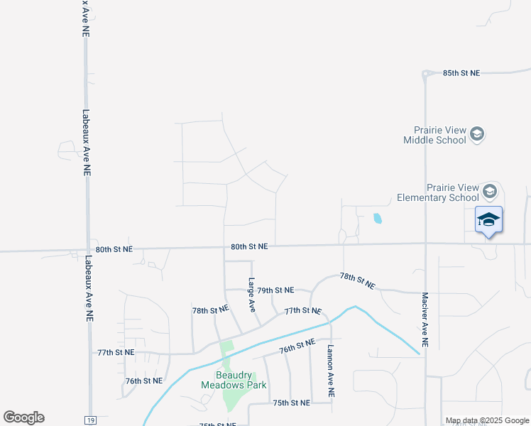 map of restaurants, bars, coffee shops, grocery stores, and more near 11576 80th Street Northeast in Otsego