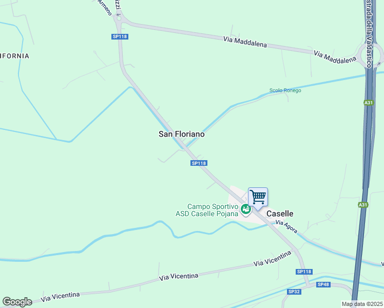 map of restaurants, bars, coffee shops, grocery stores, and more near 47 Via Caselle in Caselle
