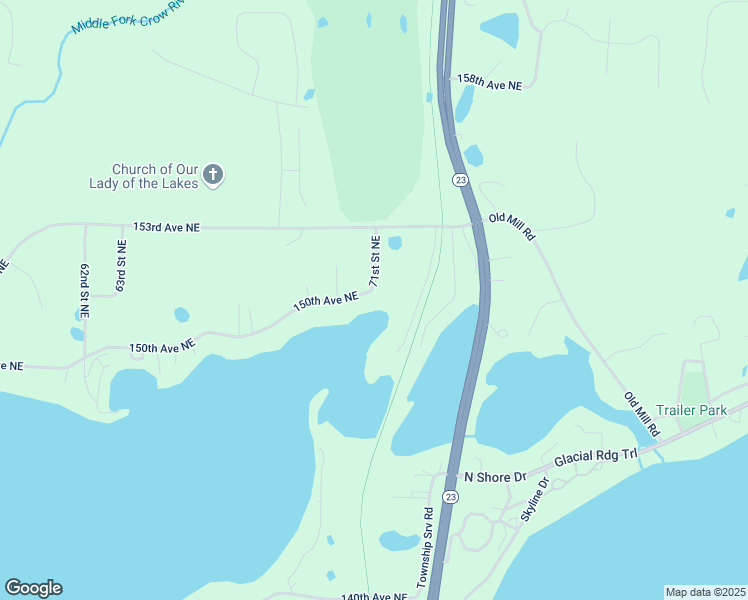 map of restaurants, bars, coffee shops, grocery stores, and more near 15054 72nd Street Northeast in Spicer