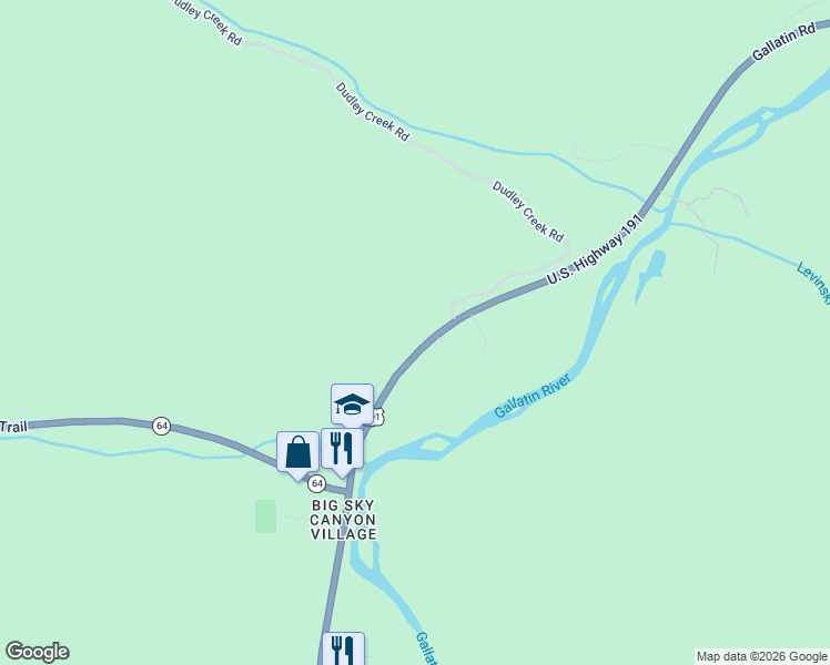 map of restaurants, bars, coffee shops, grocery stores, and more near 48088 U.S. 191 in Gallatin Gateway